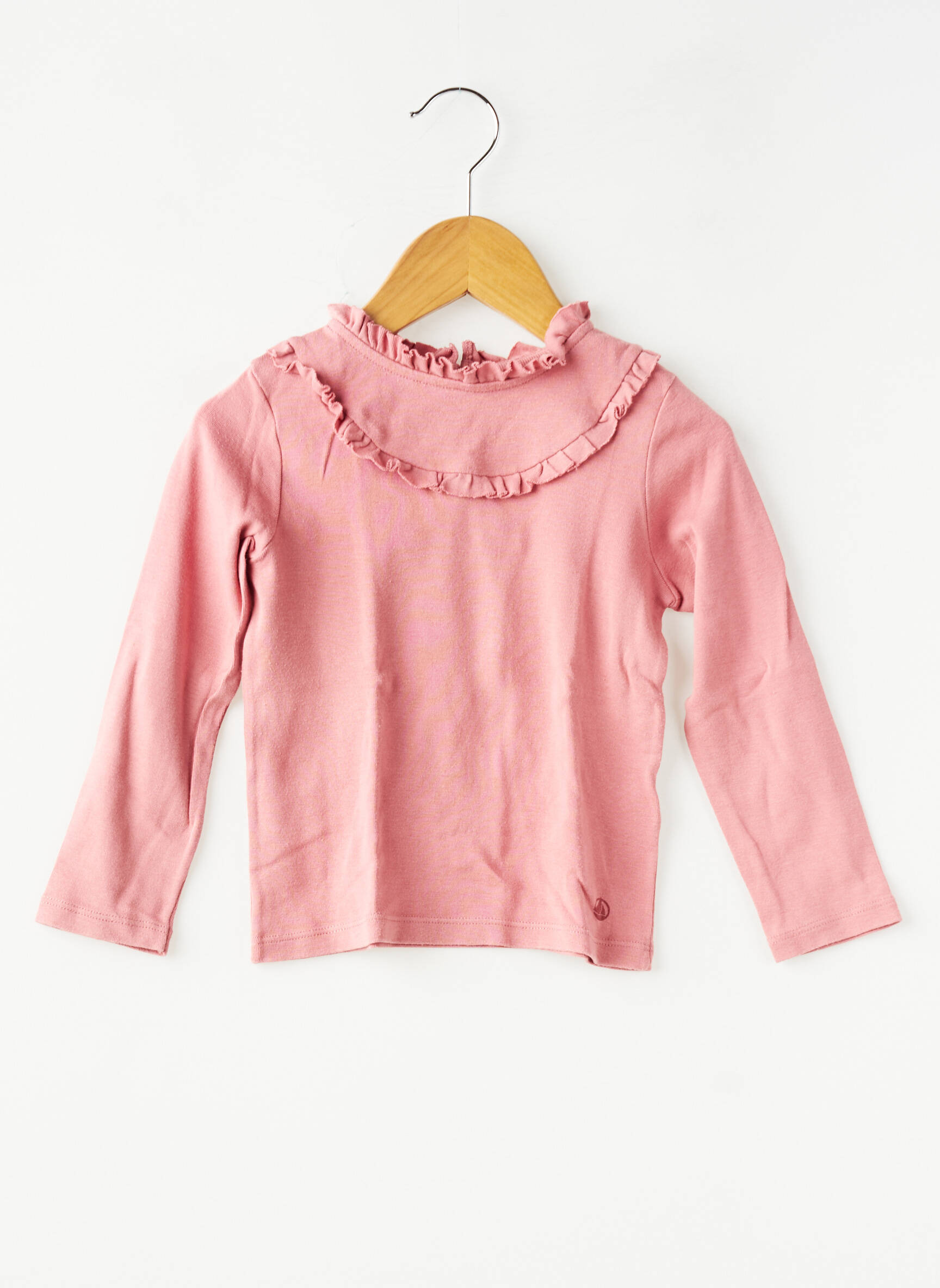 T-shirt coupe cintrée manches longues rose PETIT BATEAU fille