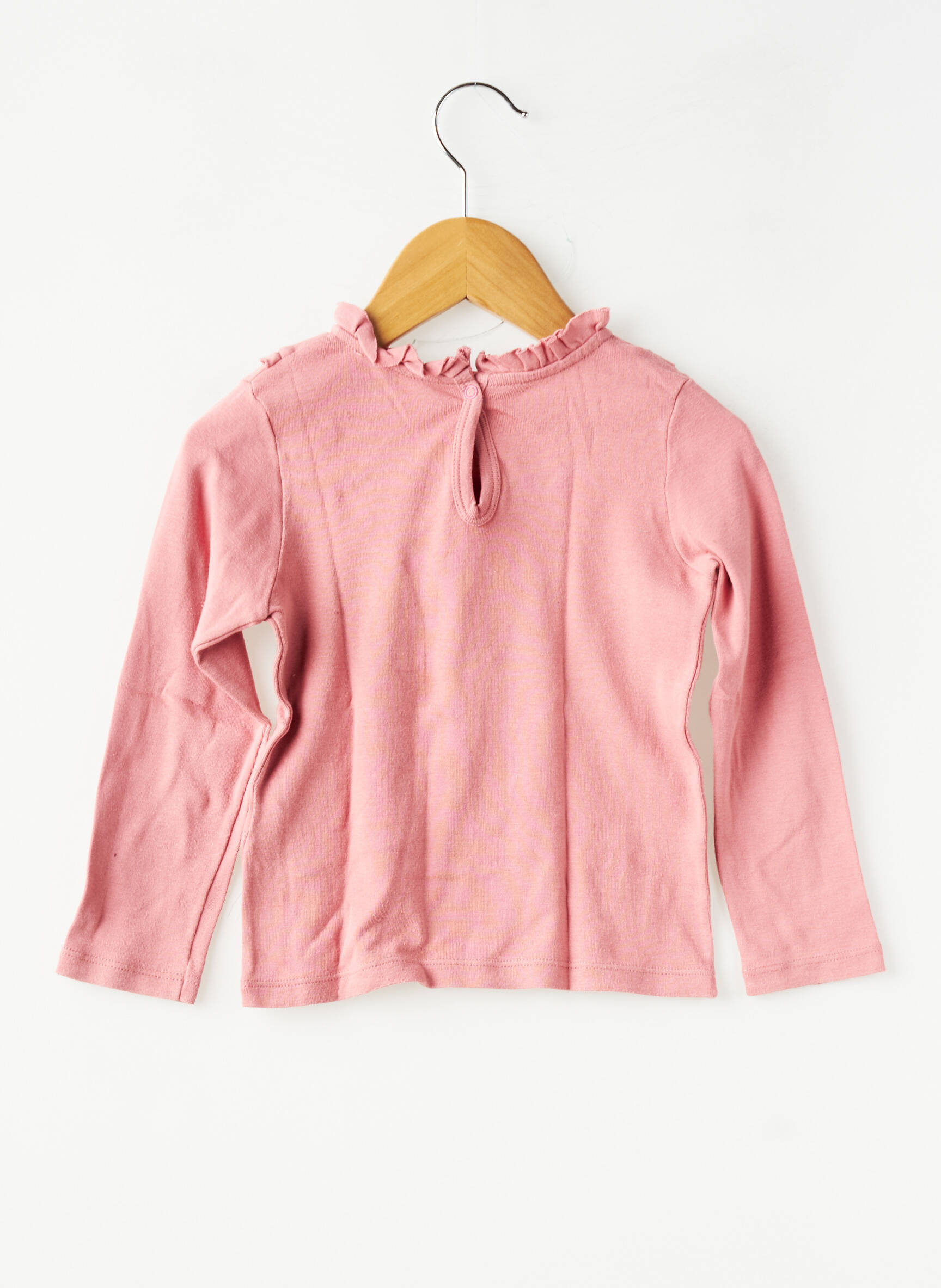 T-shirt coupe cintrée manches longues rose PETIT BATEAU fille