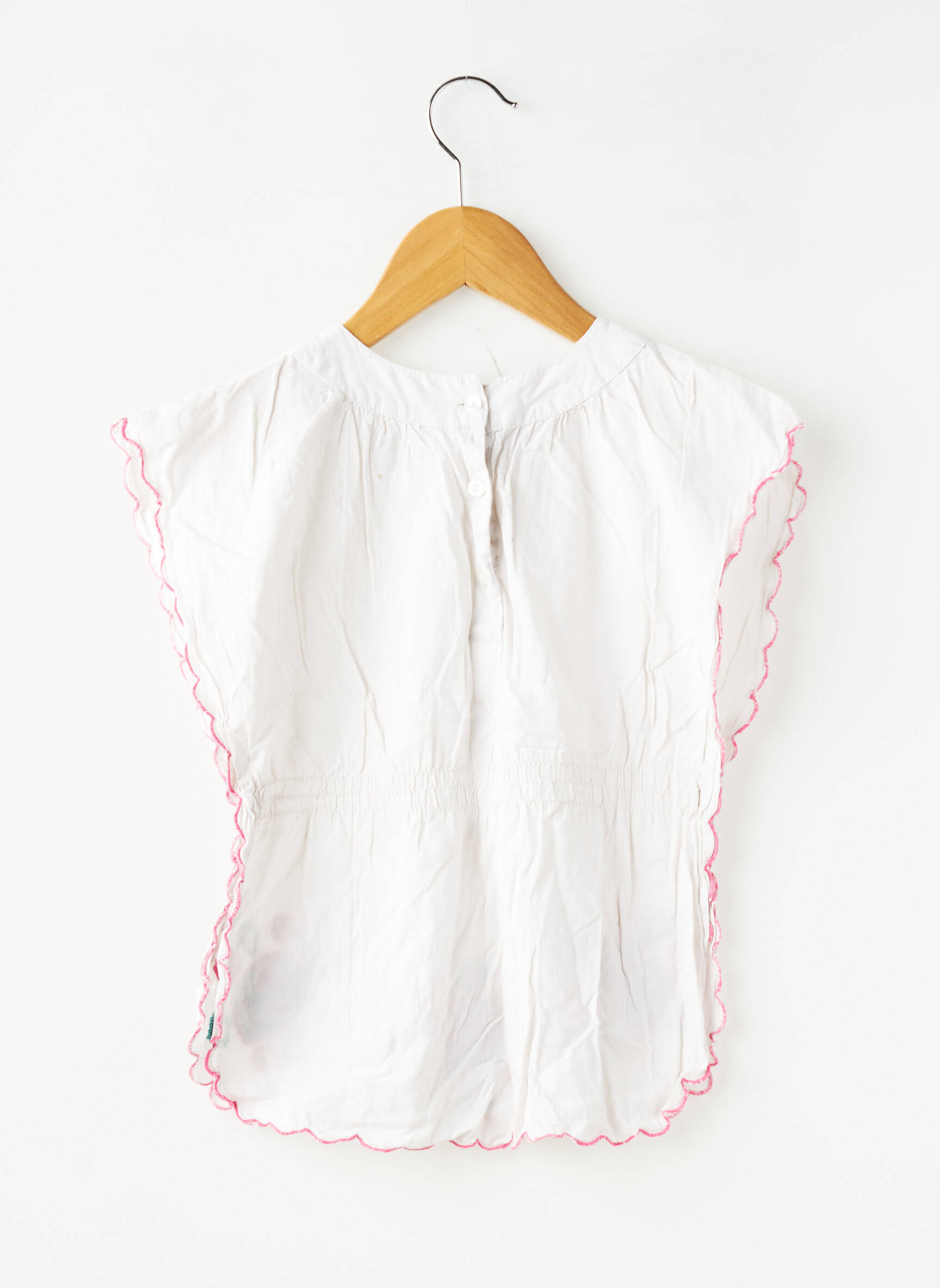 Blouse tissage popeline manches courtes blanc ORCHESTRA fille