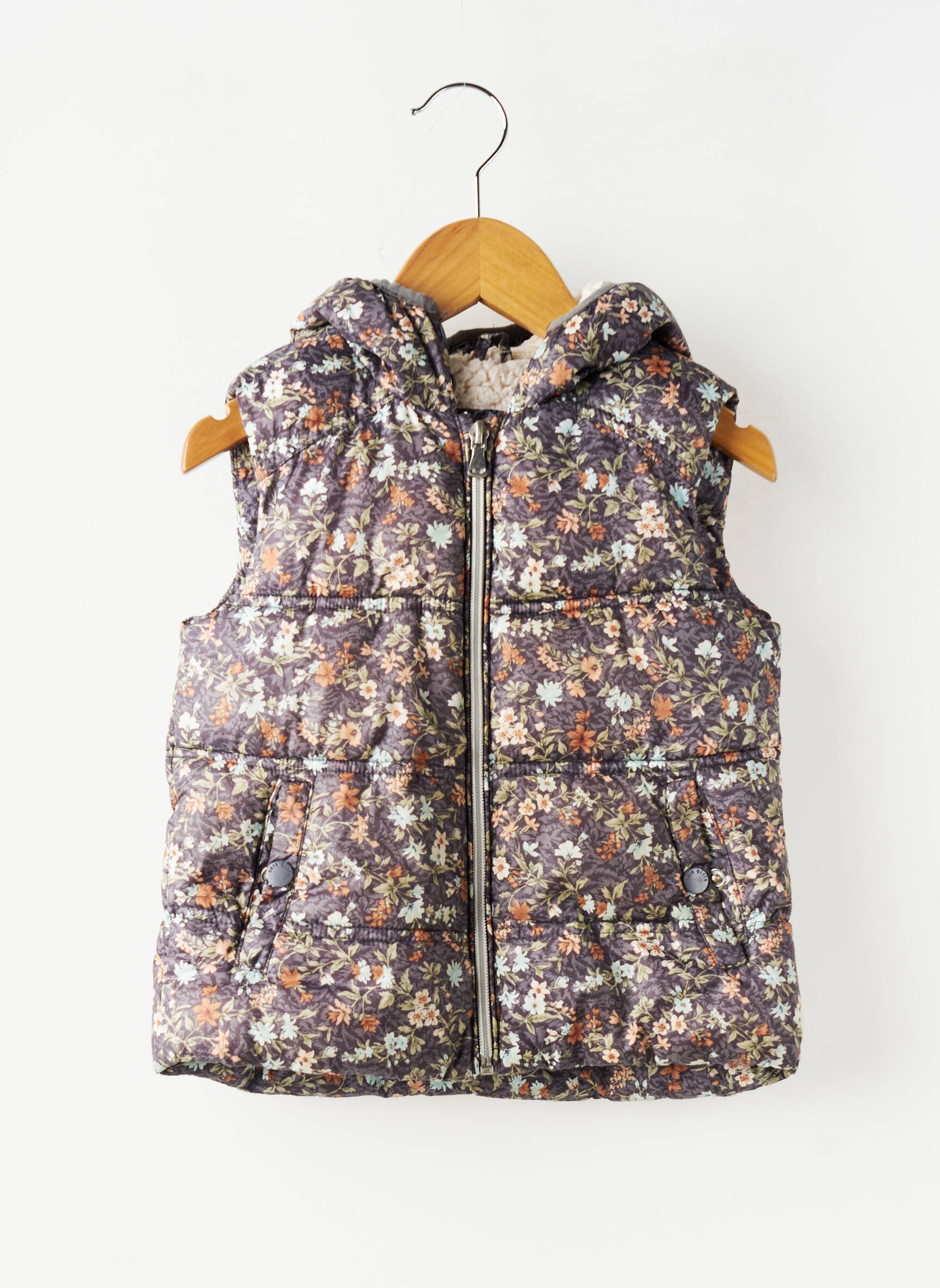 Doudoune poches a capuche marron ZARA fille