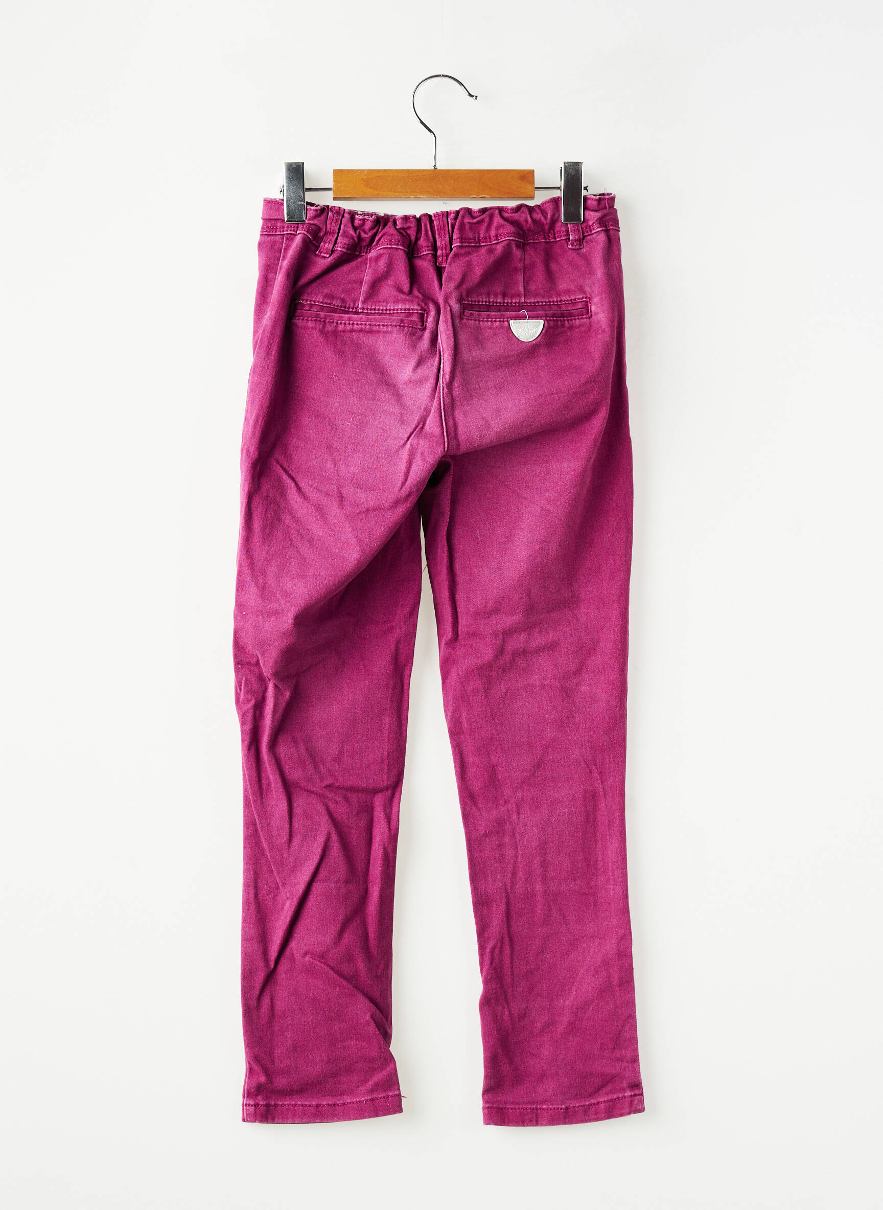 Jeans coupe slim stretch taille à pinces rose ORCHESTRA fille