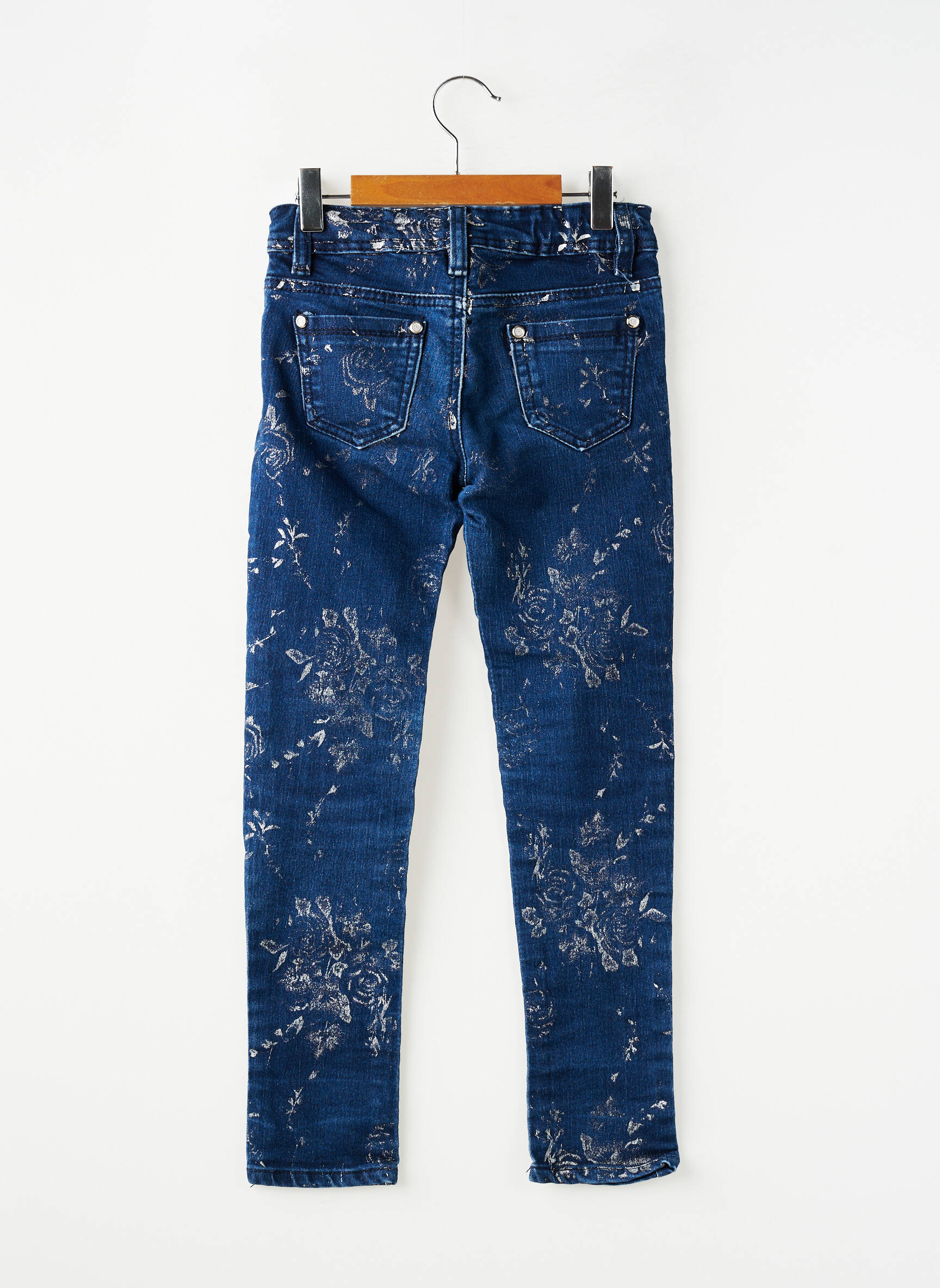Jeans coupe slim stretch taille ajustable bleu MINI MIGNON fille