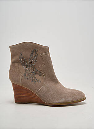 Bottines/boots bout pointu talon de 7 à 9cm beige MAM'ZELLE femme