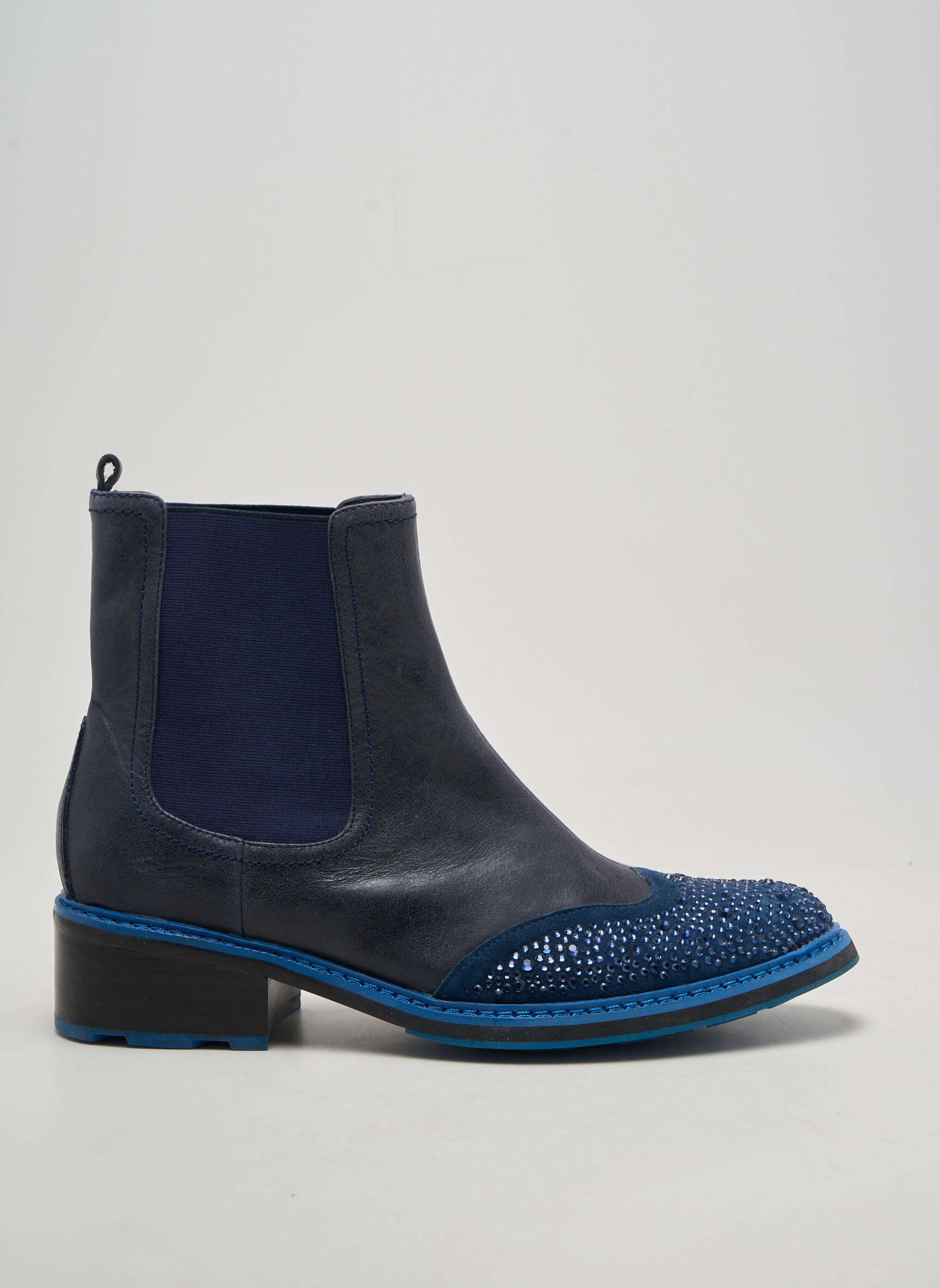Bottines/boots matière lisse talon de 4 à 6cm bleu MAM'ZELLE femme