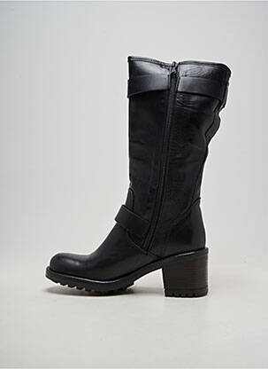 Bottes matière lisse talon de 4 à 6cm noir E-COW femme