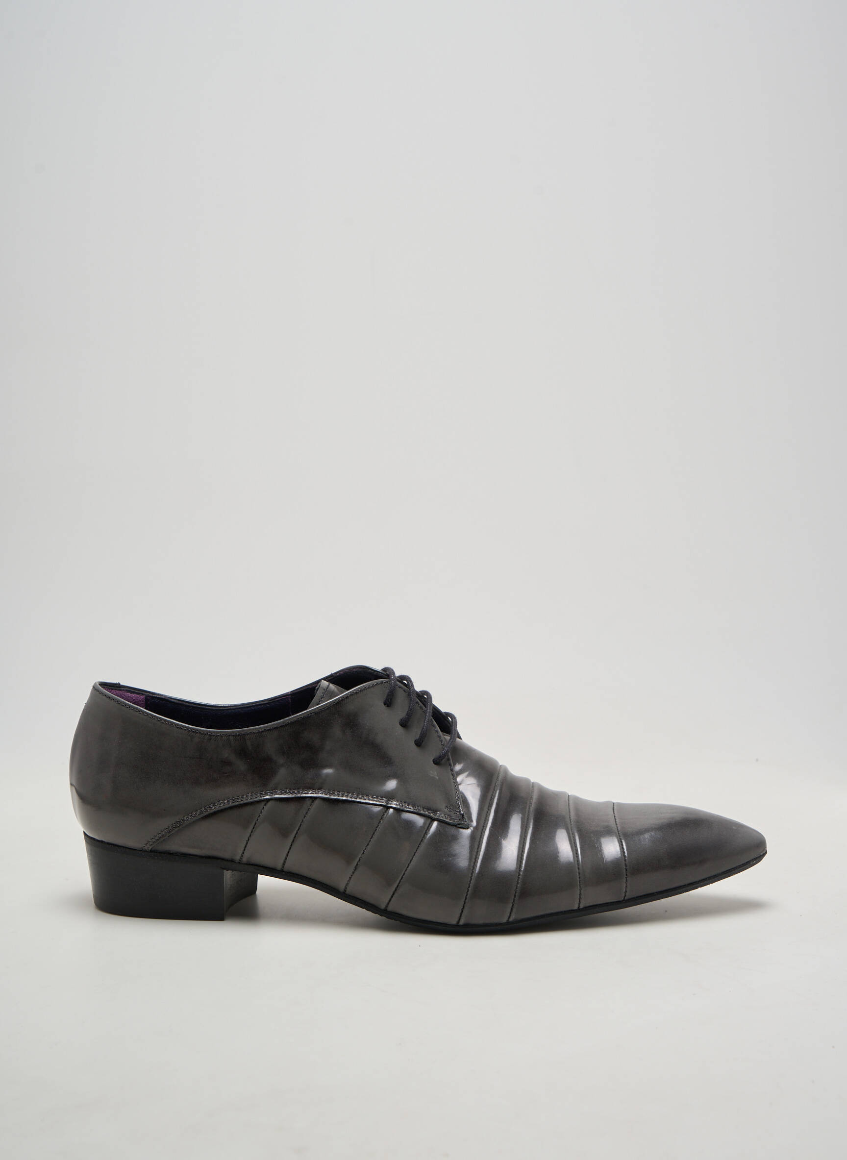 Derbies bout pointu talon plat jusqu'à 3cm gris PERTINI femme