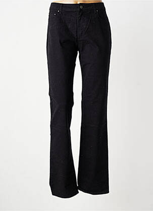 Pantalon droit fermeture zippée sous rabat boutonné taille normale noir KANOPE femme