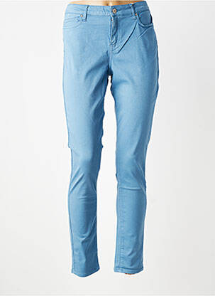 Pantalon slim tissage popeline taille normale bleu KANOPE femme