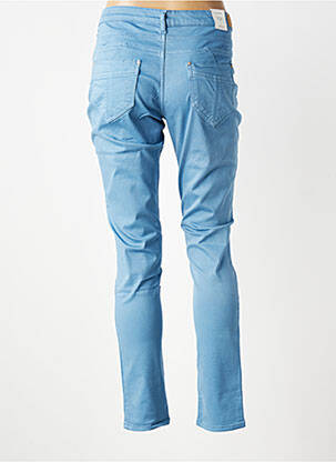 Pantalon slim tissage popeline taille normale bleu KANOPE femme
