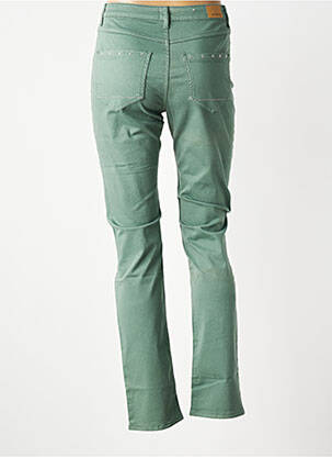 Pantalon slim tissage popeline taille normale vert KANOPE femme