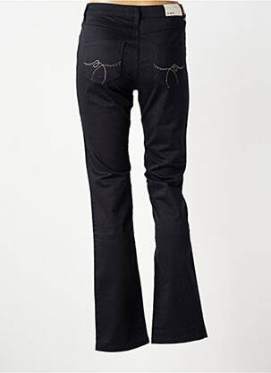 Pantalon droit tissage popeline taille normale noir KANOPE femme