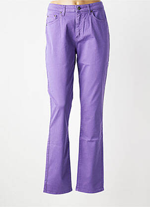 Pantalon droit stretch taille normale violet KANOPE femme