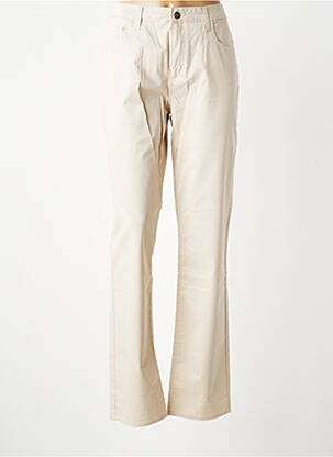 Pantalon droit tissage popeline taille normale gris KANOPE femme