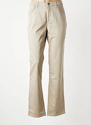 Pantalon droit stretch taille normale beige KANOPE femme