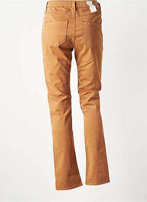 Pantalon droit tissage popeline taille normale orange KANOPE femme