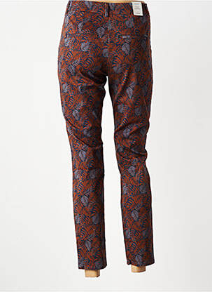 Pantalon chino tissage popeline taille normale orange KANOPE femme