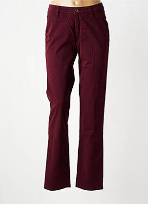 Pantalon chino tissage popeline taille normale violet KANOPE femme