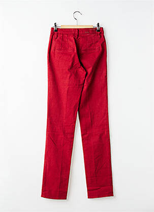 Pantalon chino tissage popeline taille normale rouge KANOPE femme