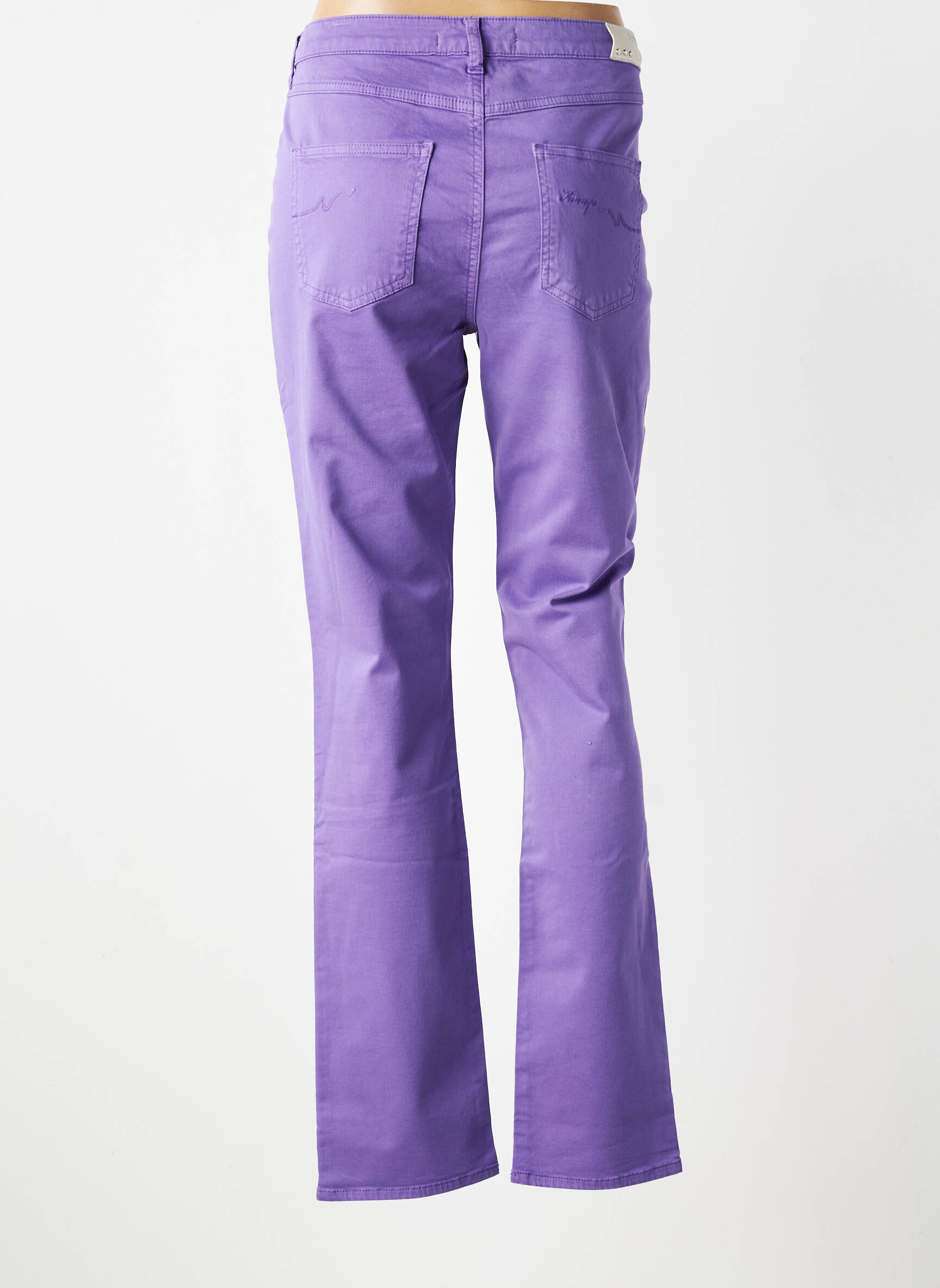 Pantalon droit stretch taille normale violet KANOPE femme