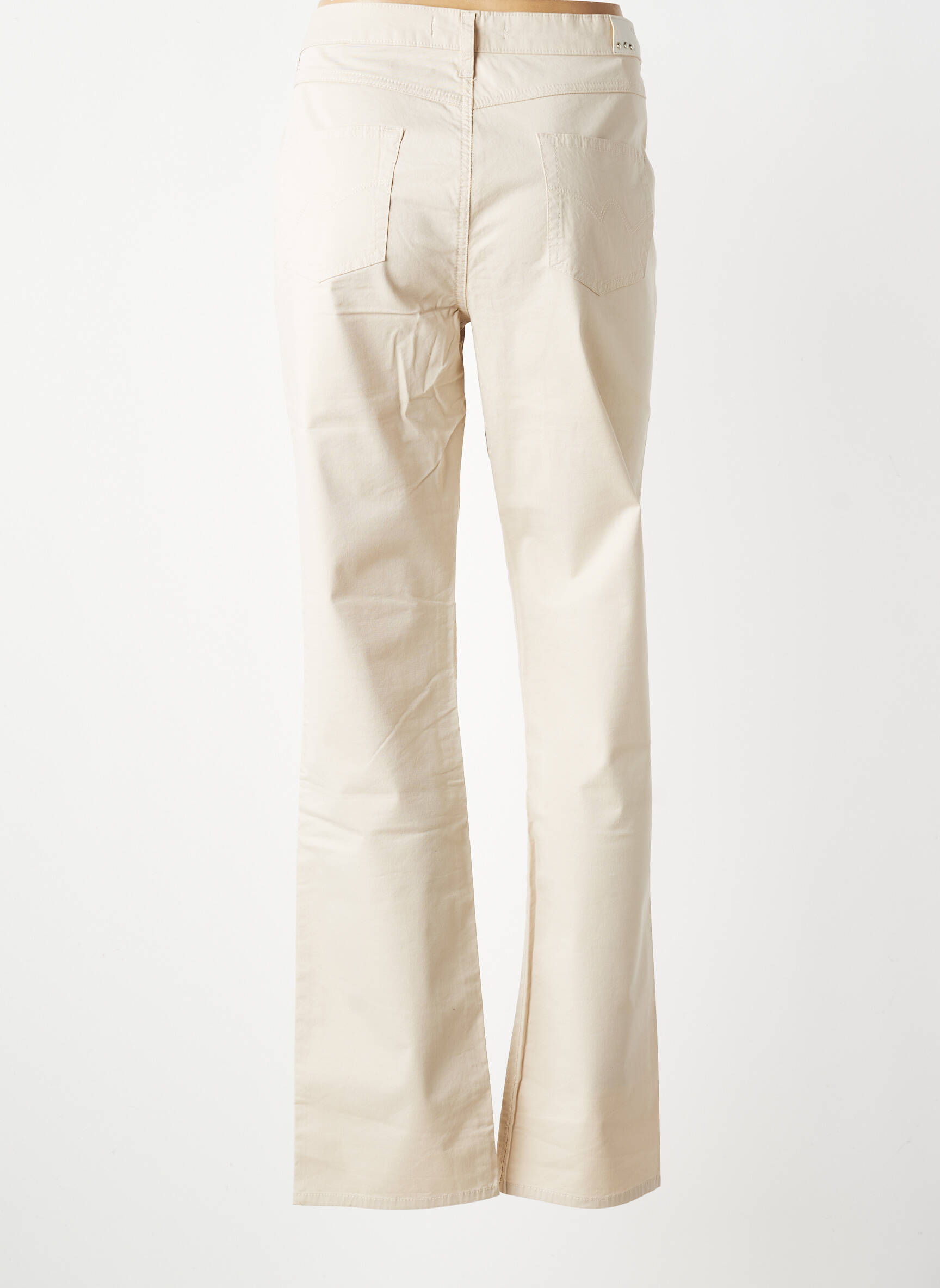 Pantalon droit tissage popeline taille normale gris KANOPE femme