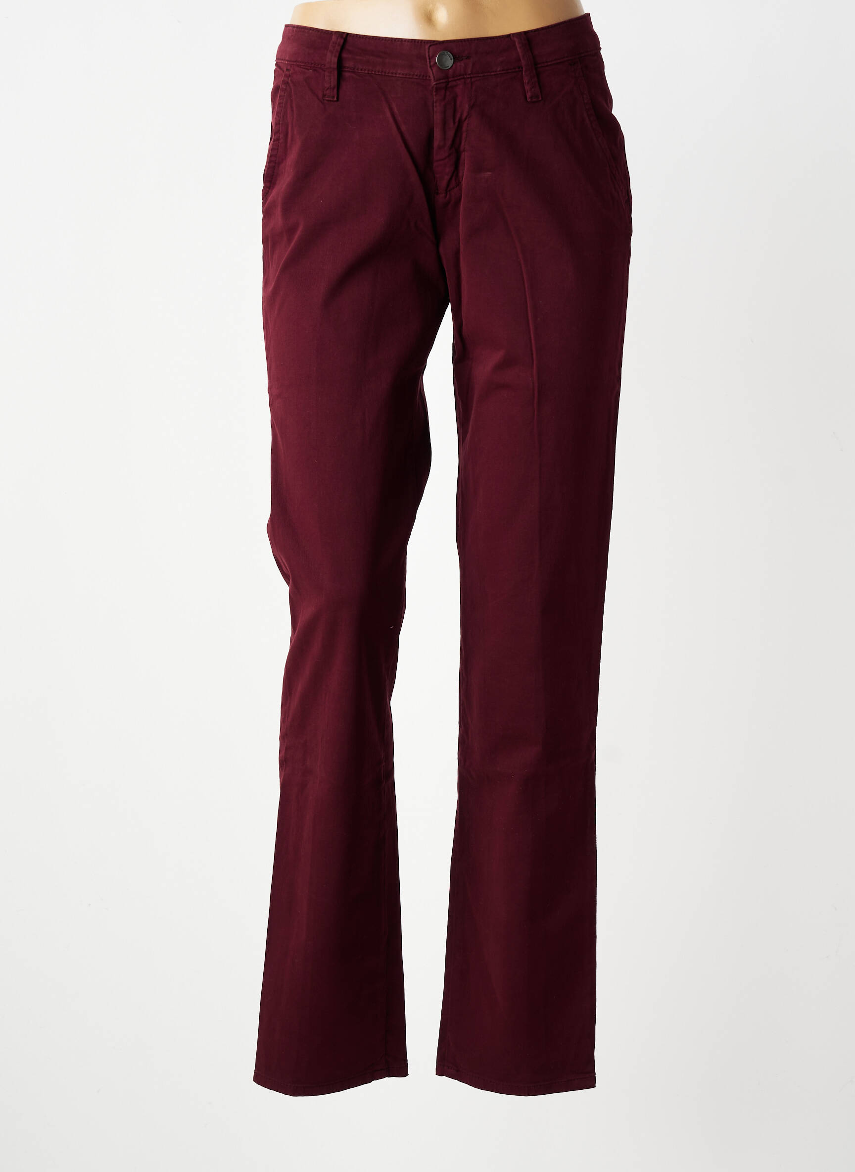 Pantalon chino tissage popeline taille normale violet KANOPE femme