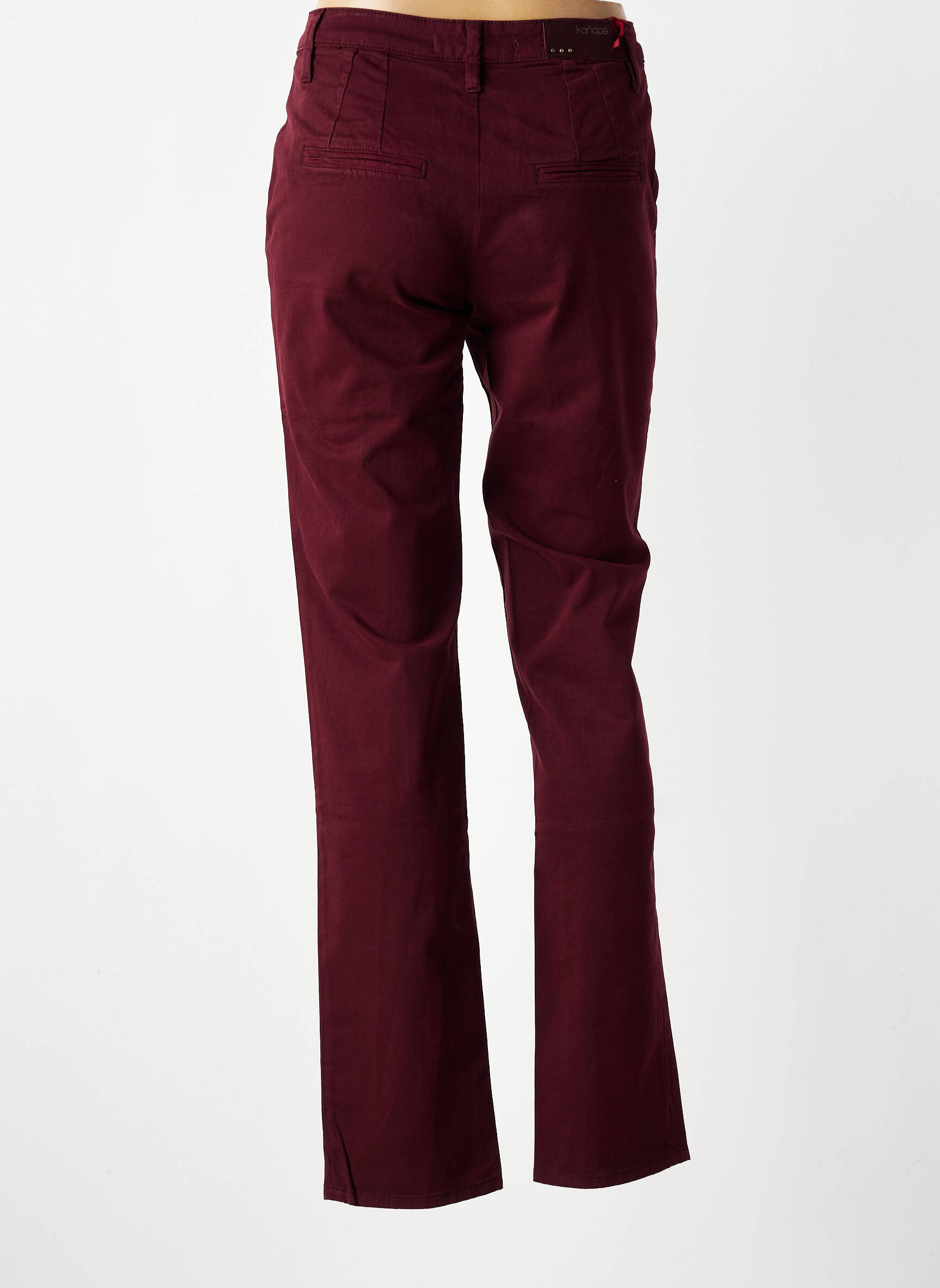 Pantalon chino tissage popeline taille normale violet KANOPE femme