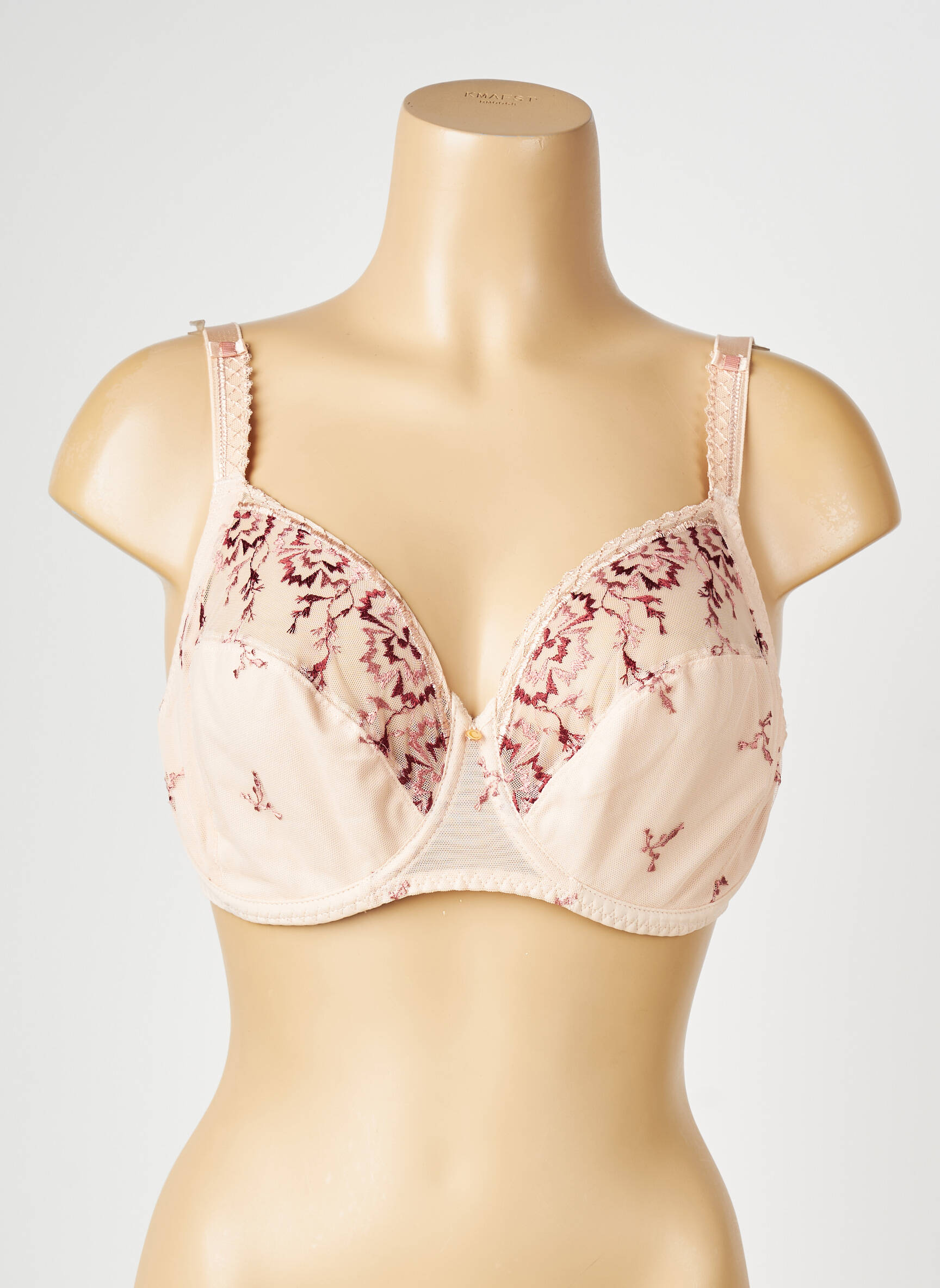 Soutien-gorge broderie haut soutien-gorge emboitant rose CHANTELLE femme