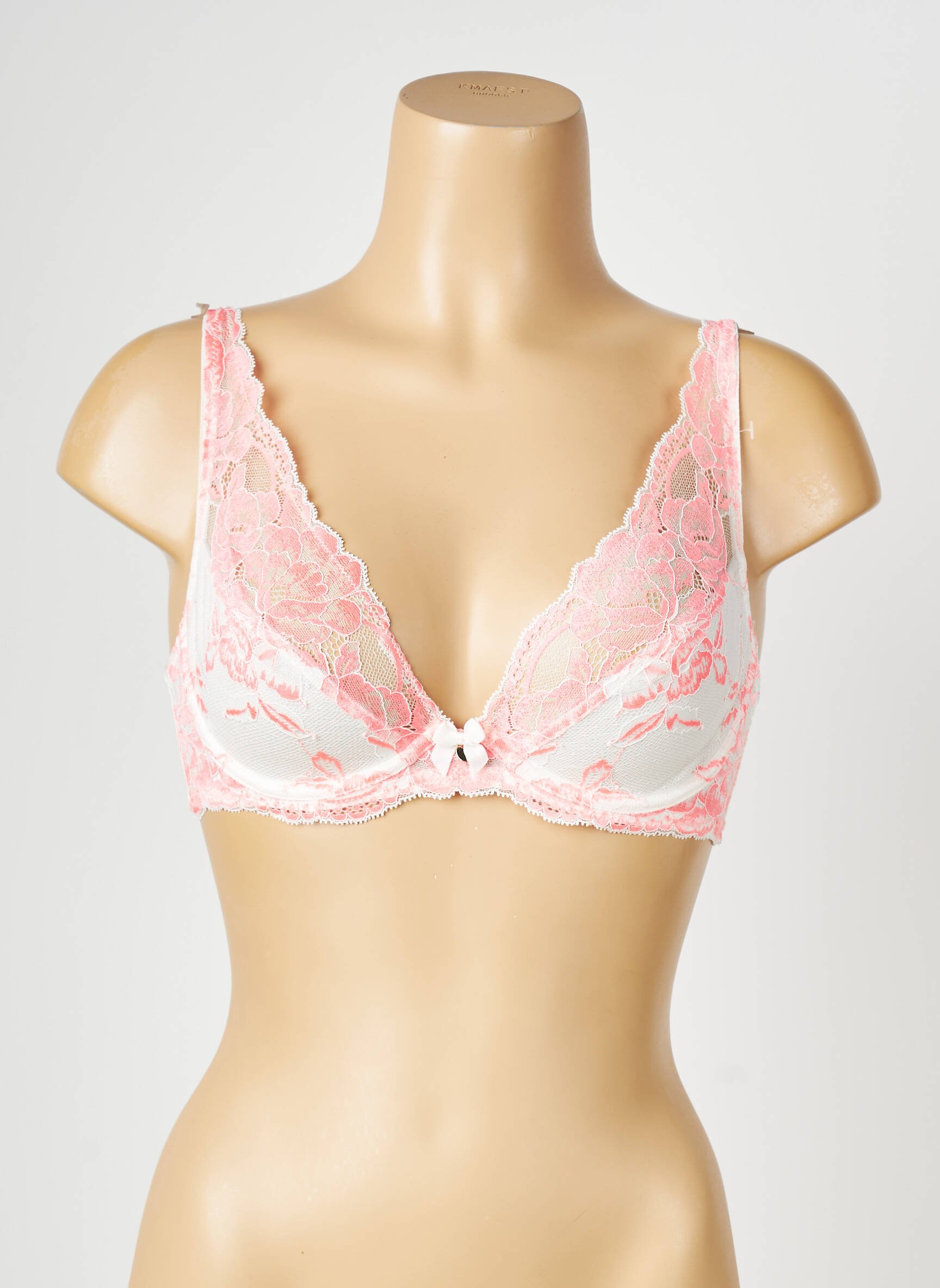 Soutien-gorge broderie haut soutien-gorge emboitant rose VALEGE femme