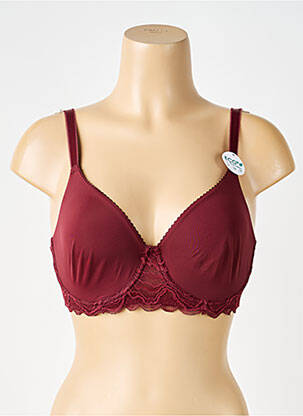 Soutien-gorge effet matière satinée haut soutien-gorge emboitant rouge DORINA femme