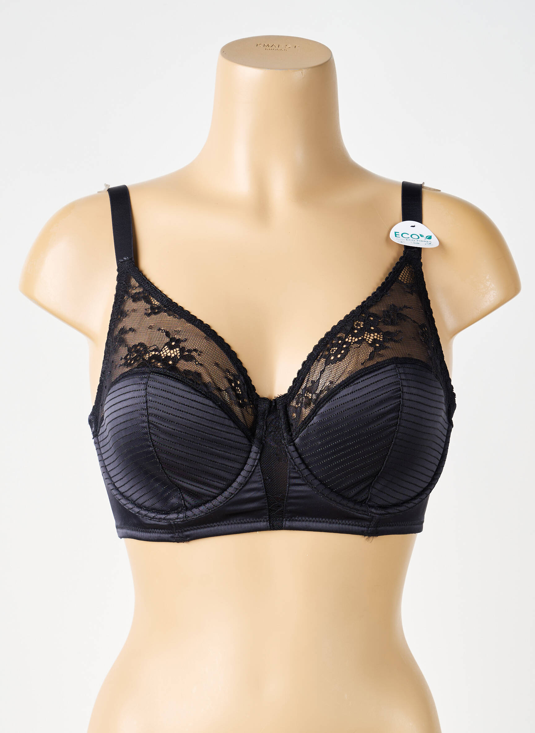 Soutien-gorge effet matière satinée haut soutien-gorge moulé noir DORINA femme