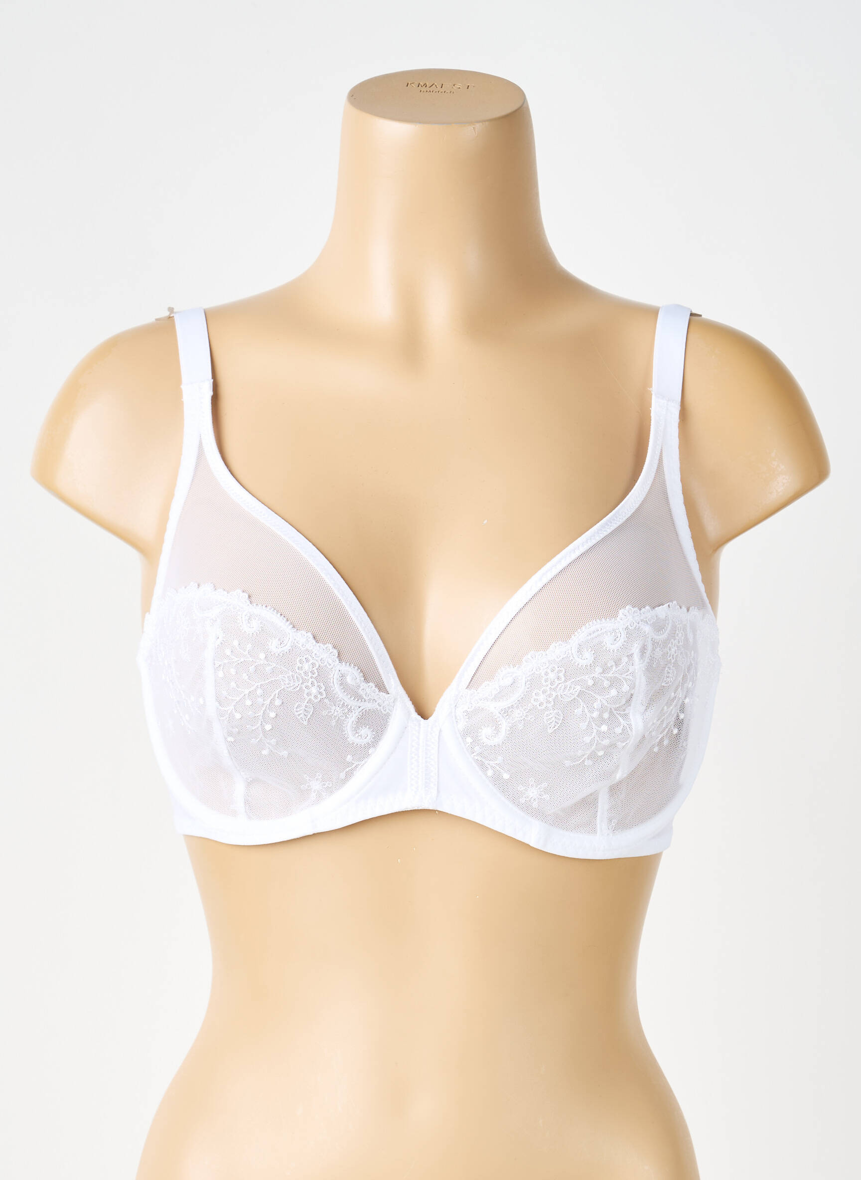 Soutien-gorge effet matière satinée haut soutien-gorge emboitant blanc SIMONE PERELE femme