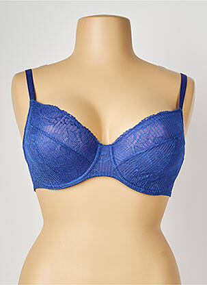 Soutien-gorge effet matière satinée haut soutien-gorge emboitant bleu PASSIONATA femme