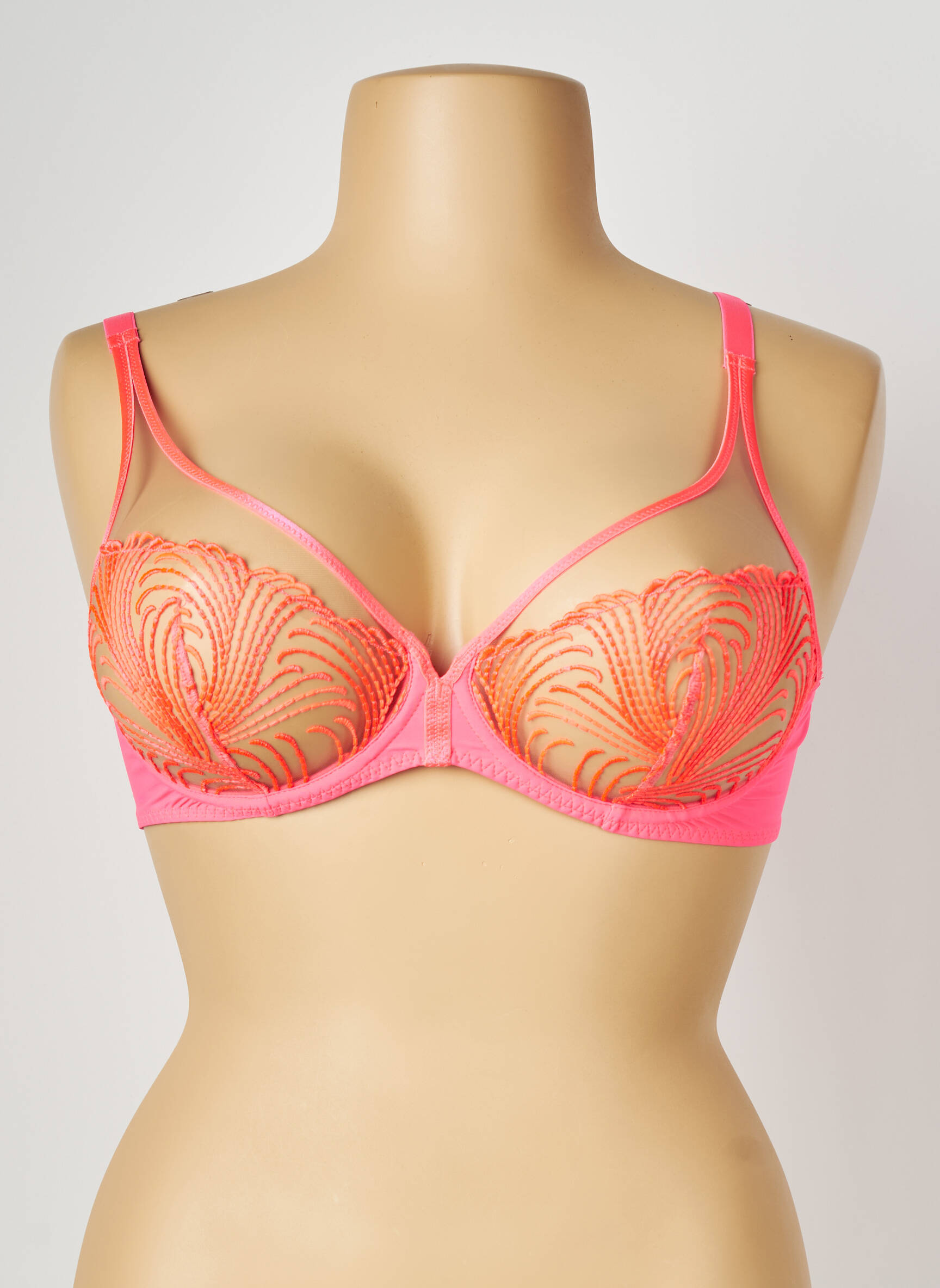 Soutien-gorge broderie haut soutien-gorge emboitant rose SIMONE PERELE femme