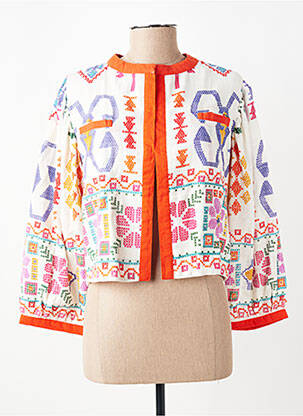 Veste chic tissage crêpe orange LUNA LLENA femme