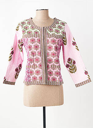 Veste chic col rond rose LUNA LLENA femme