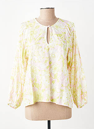 Blouse tissage popeline manches longues vert BRIGITTE BARDOT femme