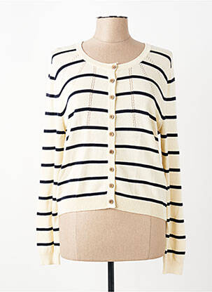 Gilet manches longues col rond beige BANNED femme