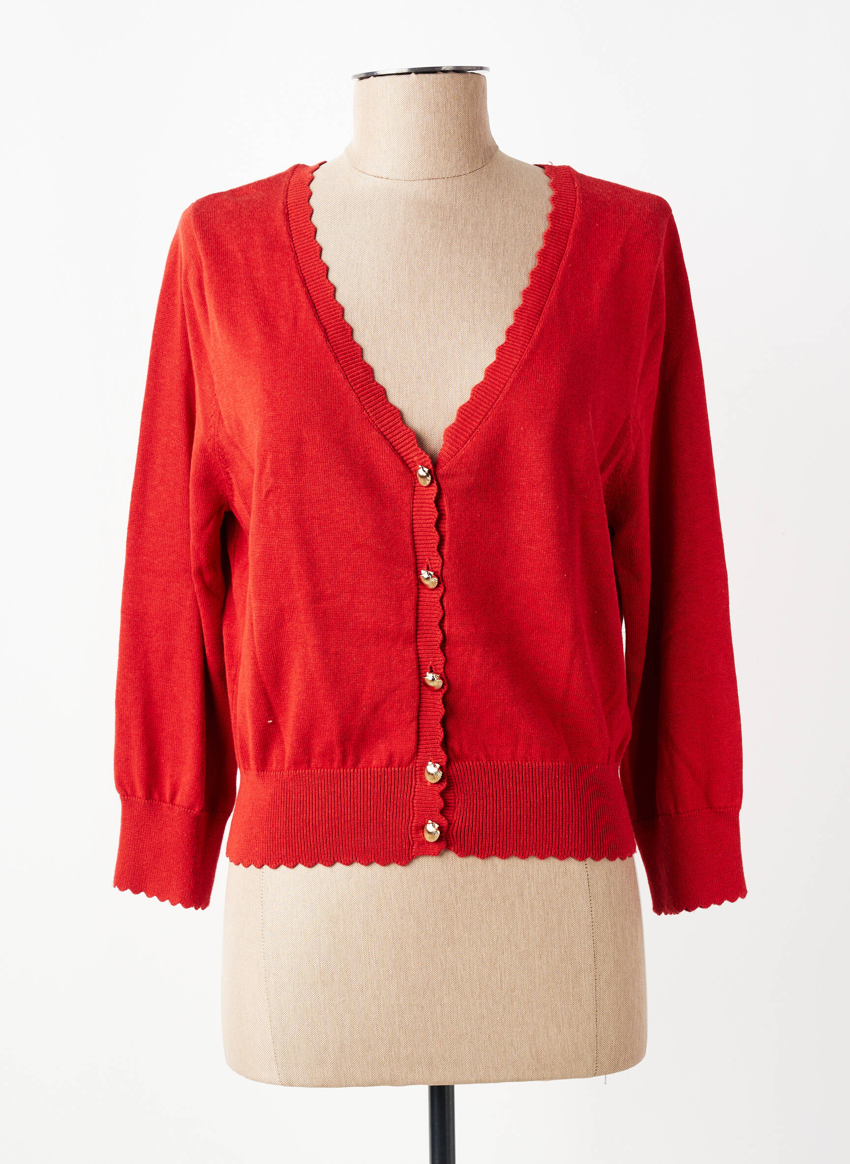 Gilet manches longues manches 3/4 rouge BANNED femme