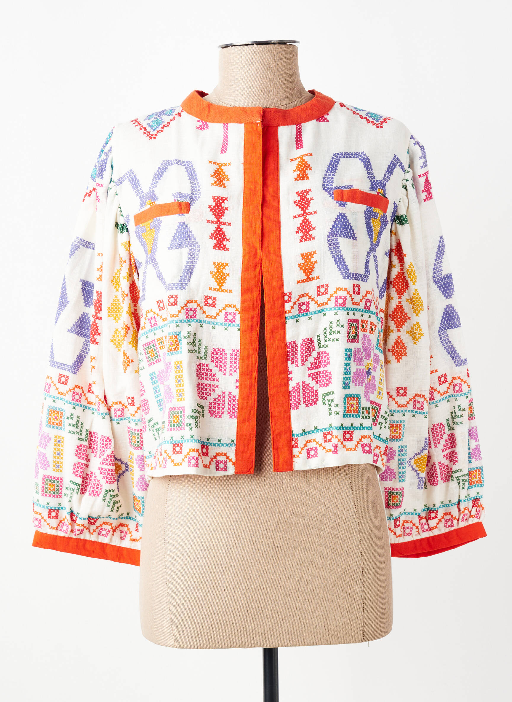 Veste chic tissage crêpe orange LUNA LLENA femme