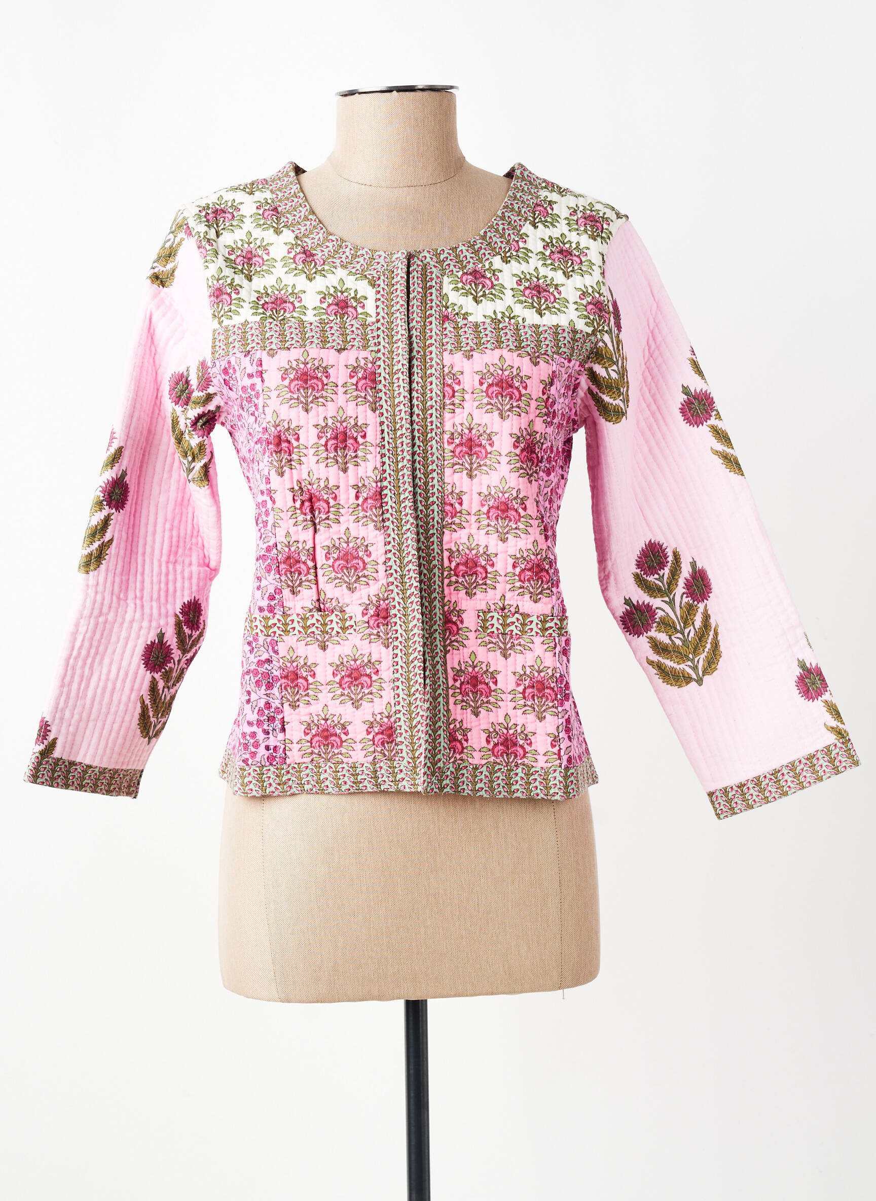 Veste chic col rond rose LUNA LLENA femme