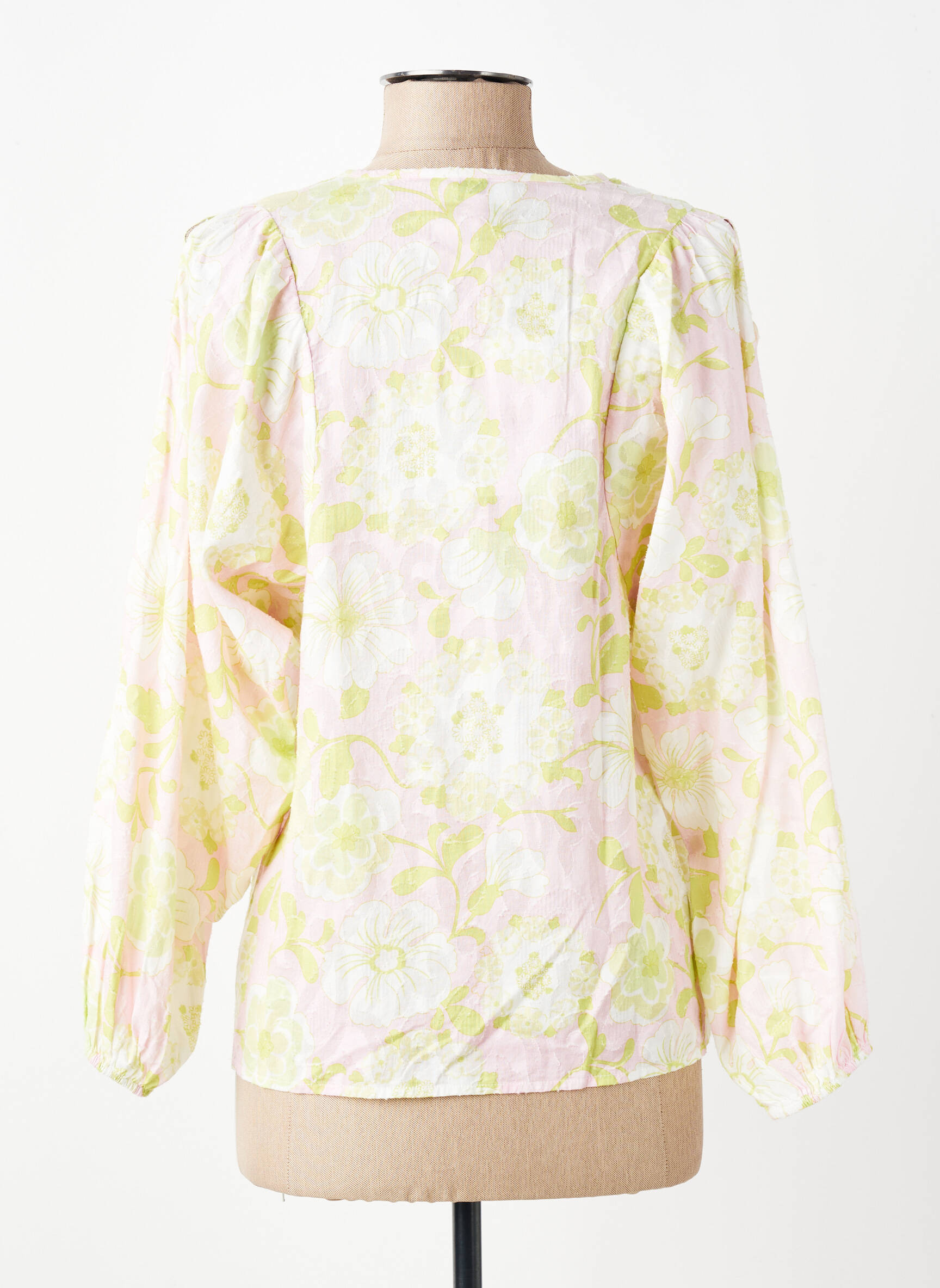 Blouse tissage popeline manches longues vert BRIGITTE BARDOT femme