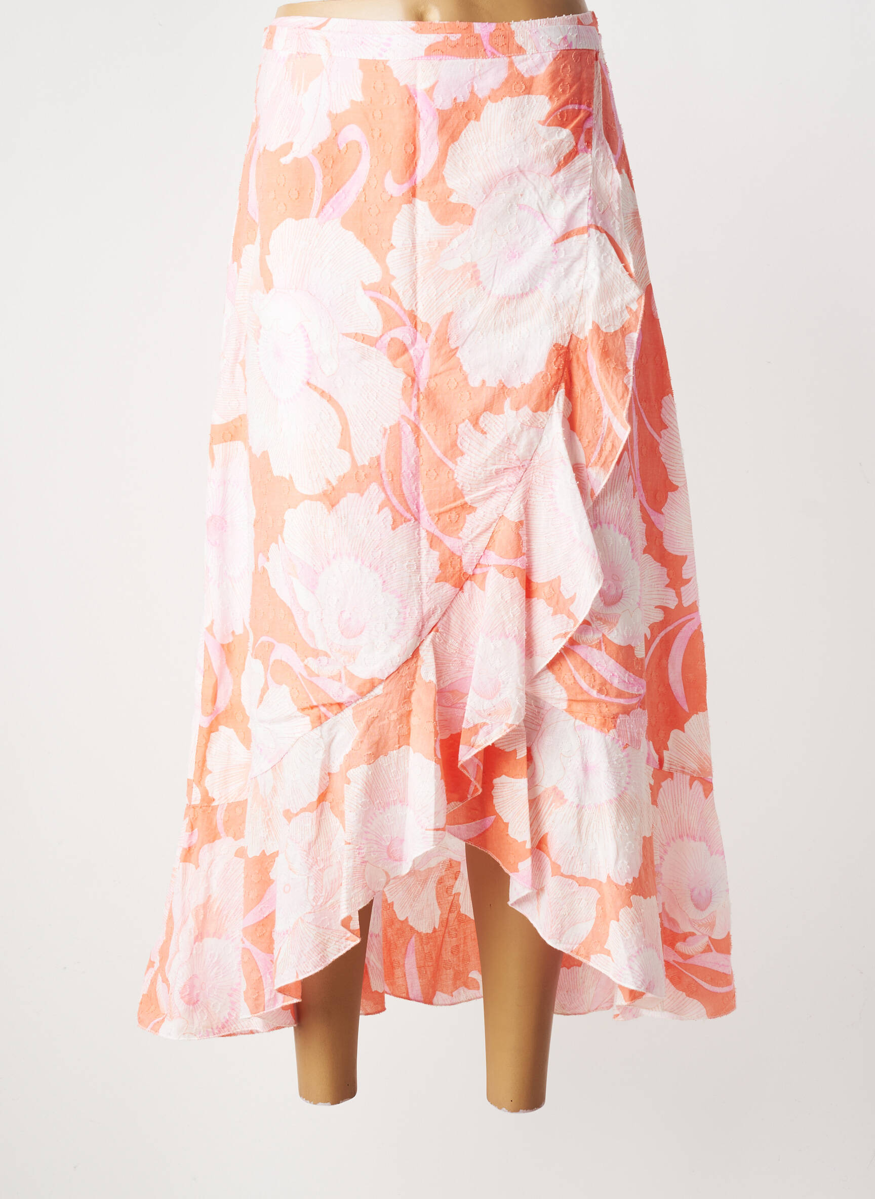 Jupe longue taille élastique orange BRIGITTE BARDOT femme