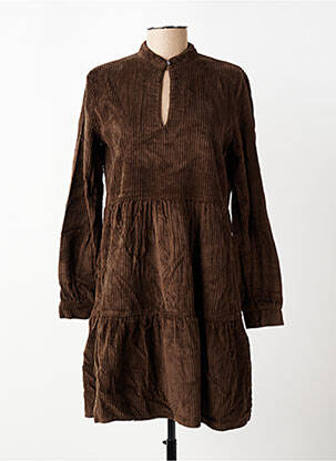 Robe courte coupe évasée manches longues marron COUTURIST femme