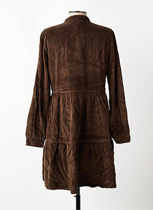 Robe courte coupe évasée manches longues marron COUTURIST femme