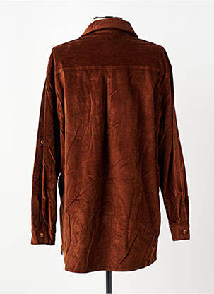 Chemisier coupe droite manches longues marron COUTURIST femme