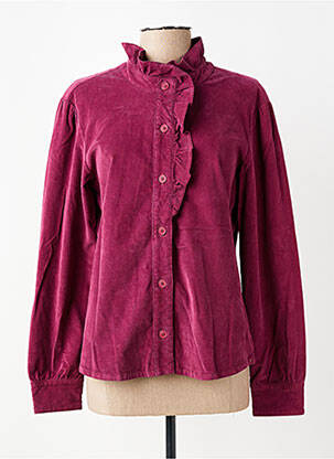 Chemisier coupe droite manches longues violet COUTURIST femme
