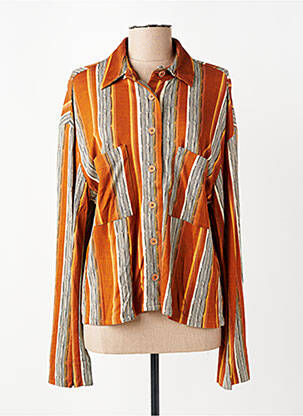 Chemisier coupe cintrée manches longues marron COUTURIST femme