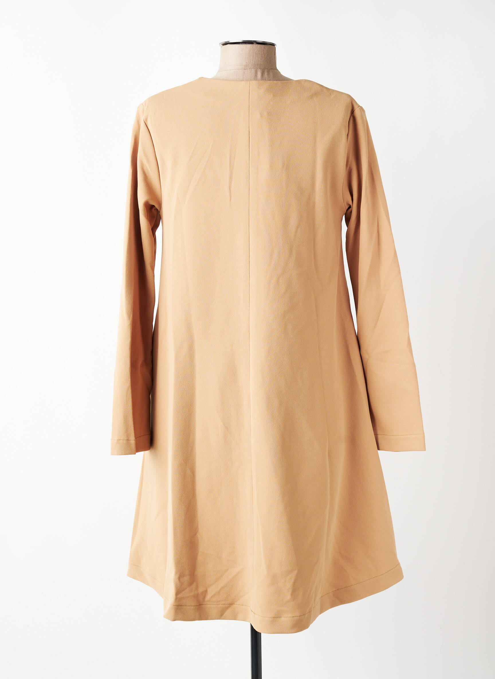 Robe mi-longue manches longues manches longues beige COUTURIST femme