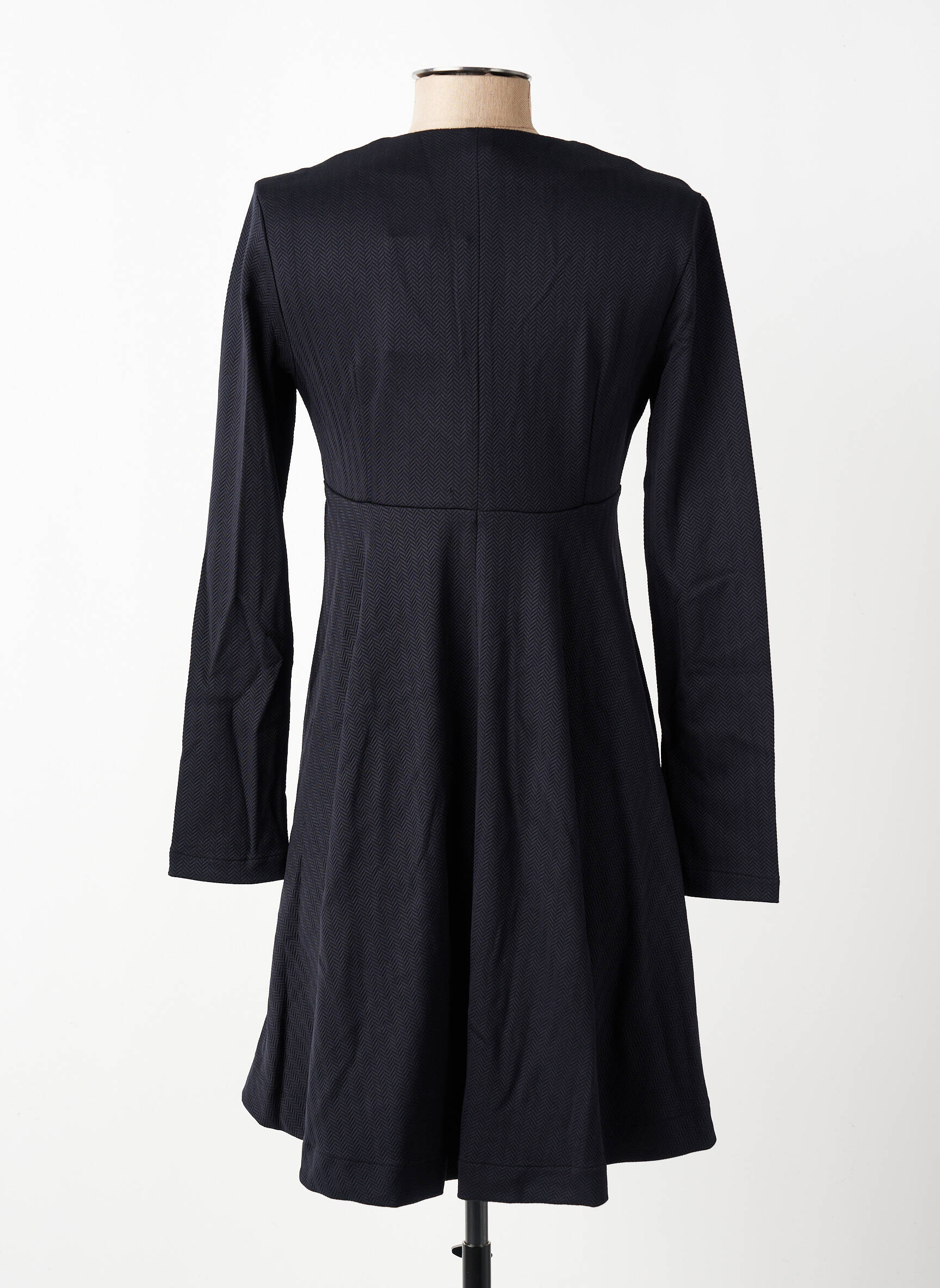 Robe courte coupe évasée manches longues noir COUTURIST femme