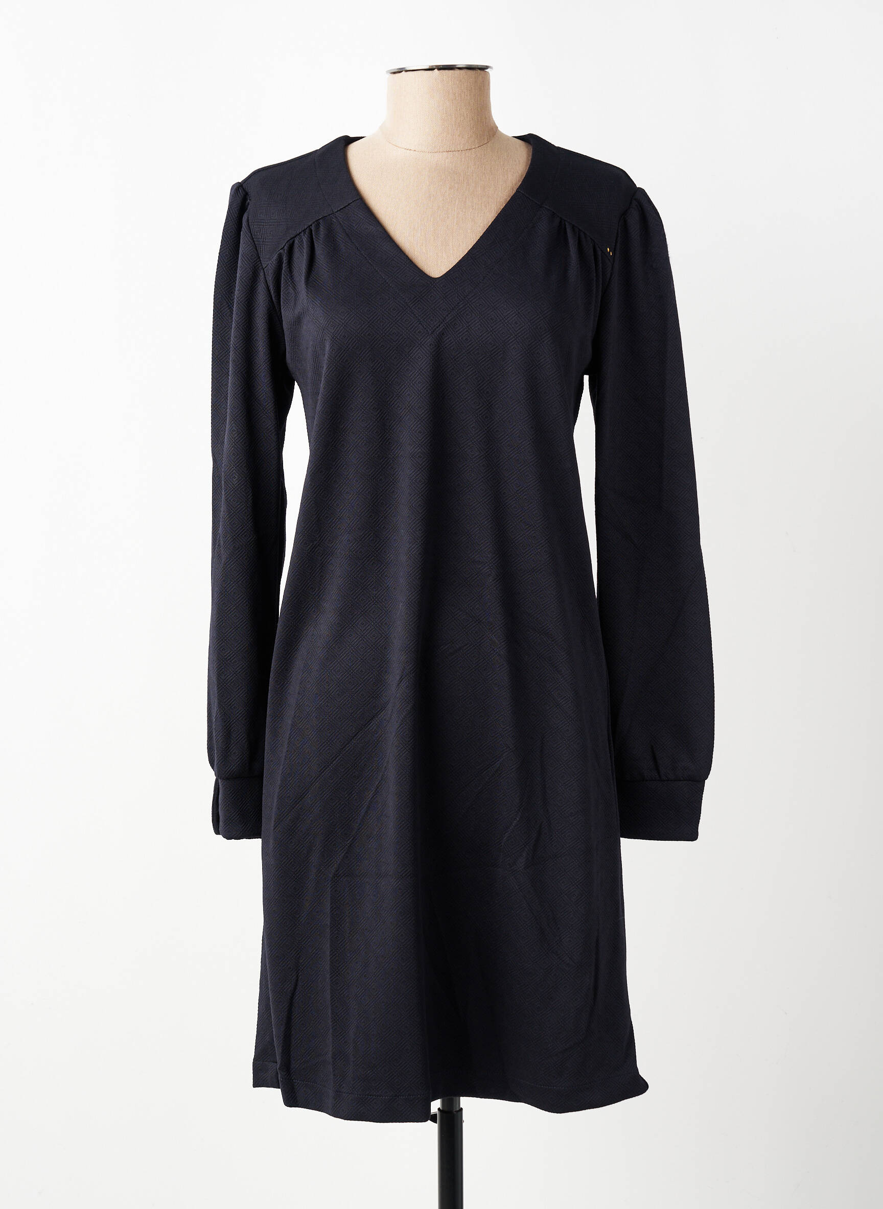 Robe mi-longue manches longues manches longues noir COUTURIST femme
